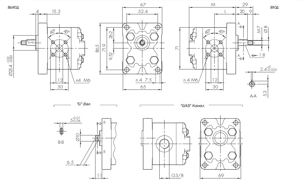 Нереверсивные насосы 1P