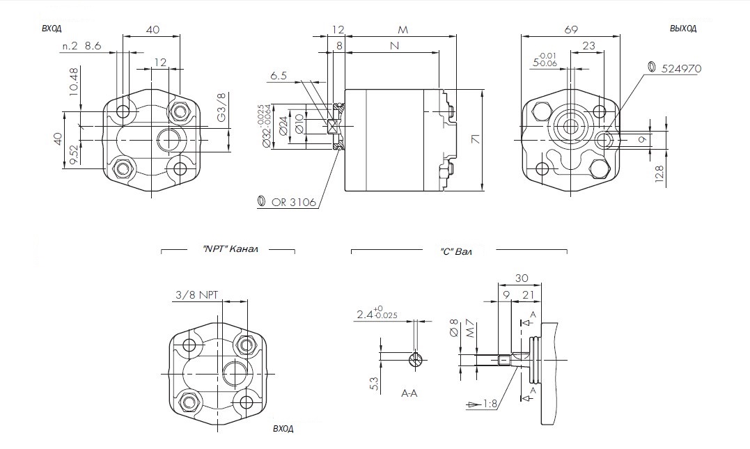 Нереверсивные насосы К1P G